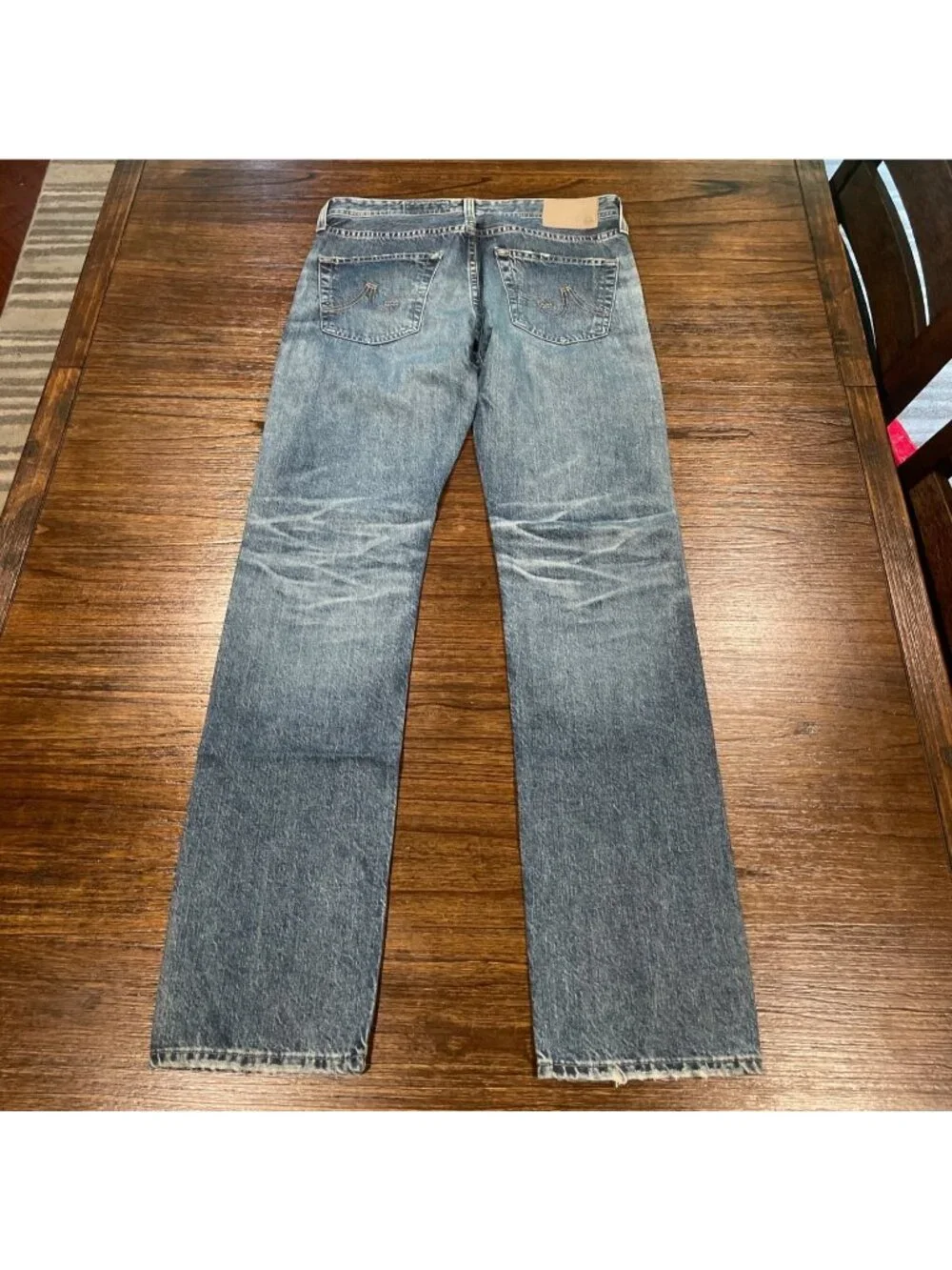 AG Matchbox Slim Straight Jean 32x33 Medium Wash Distressed Stretch AG-Ed Denim